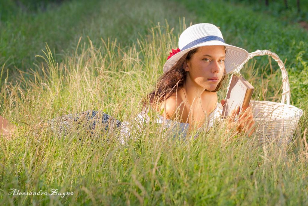 ritratto fotografico di ragazza nei colli a Teolo