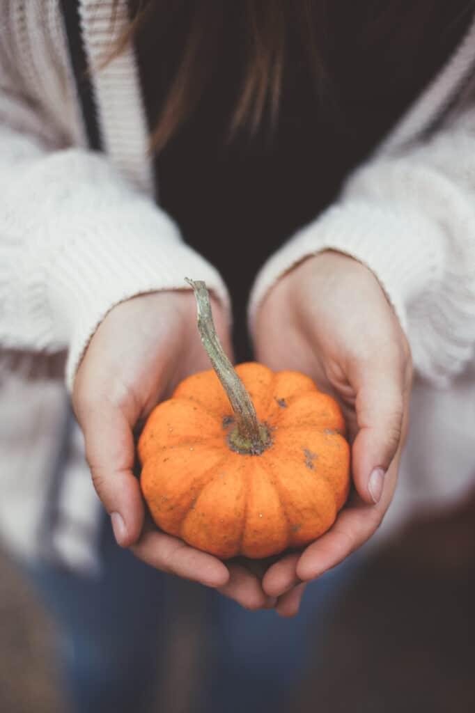 ritratto autunnale ragazza con zucca
