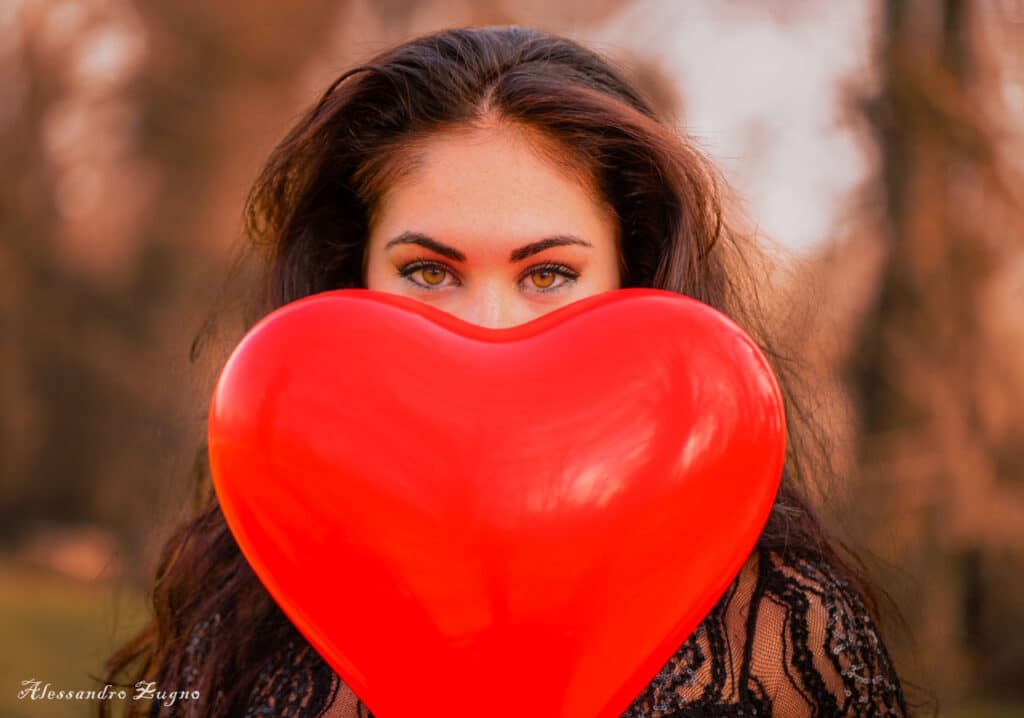 foto san valentino con cuore rosso
