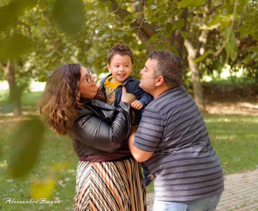 foto famiglia al parco a Padova