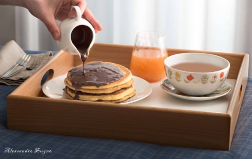 foto di pancakes con regola dei terzi